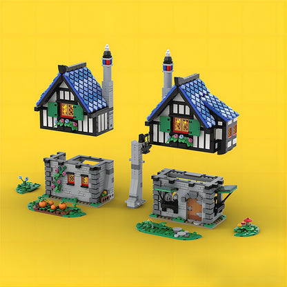 Medieval Blacksmith Workshop MOC Village Architecture Building Kit - 4