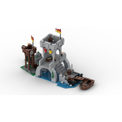 Medieval Castle Bridge Expansion MOC Fortified River Crossing Building Kit - 2