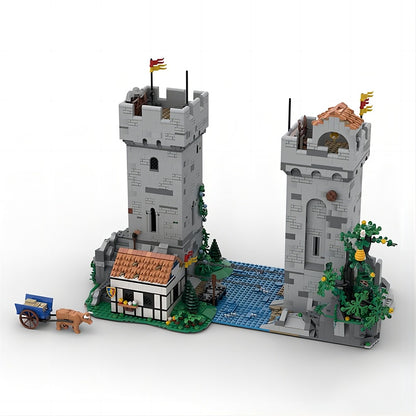 Medieval Chain Towers MOC River Fortress Architecture Building Kit - 1