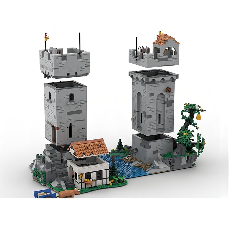 Medieval Chain Towers MOC River Fortress Architecture Building Kit - 2