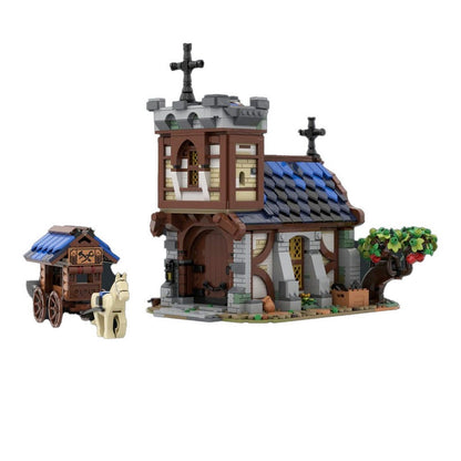 Medieval Church MOC Building Kit | Historic Architecture Model | 1636 PCS - 1