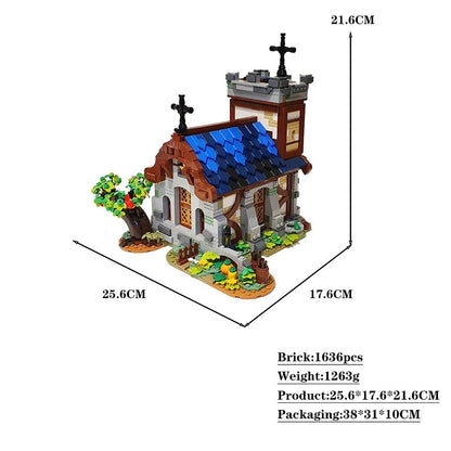 Medieval Church MOC Building Kit | Historic Architecture Model | 1636 PCS - 4