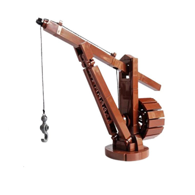 Medieval Crane MOC Building Kit | Historic Construction Machine Model - 3