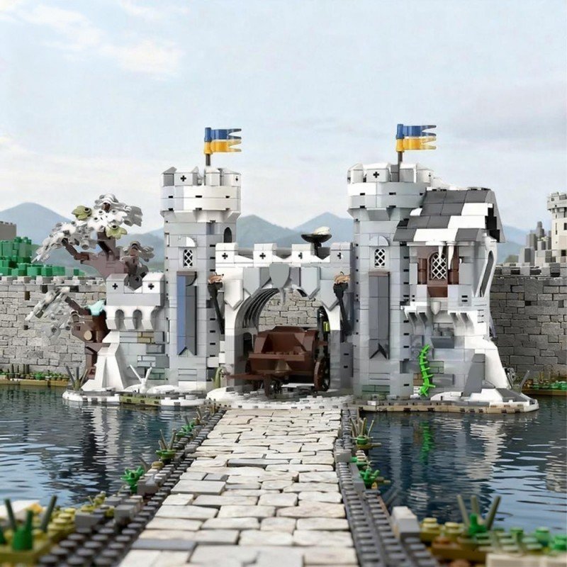 Medieval Falcon Fortress Gate Building Kit | Compatible MOC - 5