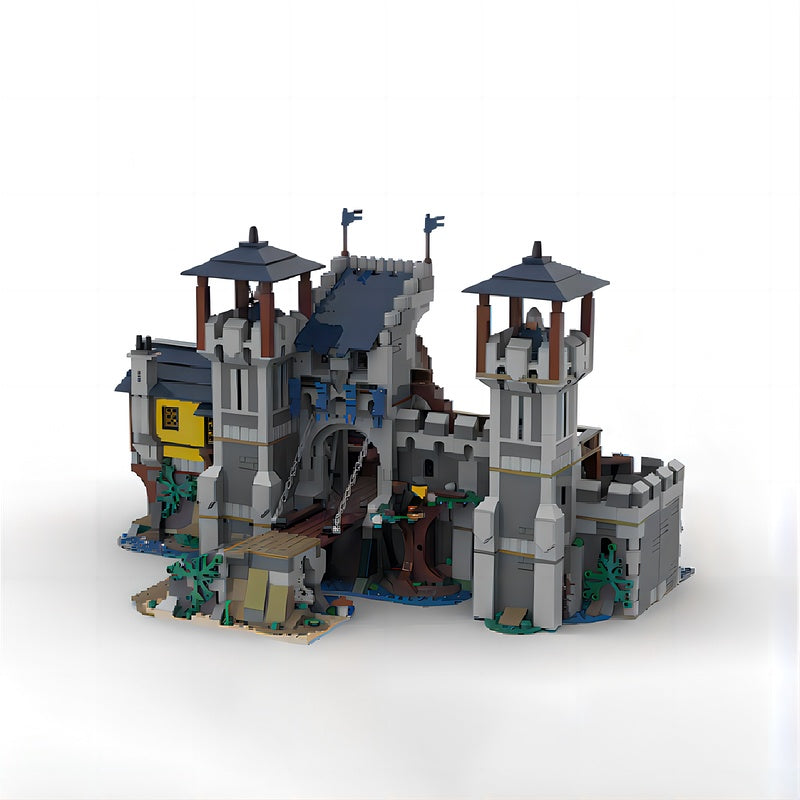 Medieval Fortress Outpost MOC Drawbridge Castle Building Kit - 1