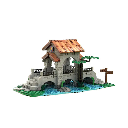 Medieval Gate Bridge MOC Fortified River Crossing Building Kit - 1