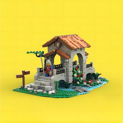 Medieval Gate Bridge MOC Fortified River Crossing Building Kit - 4