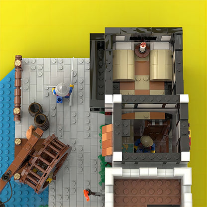 Medieval Harbor MOC Fortified Trading Port Building Kit - 5