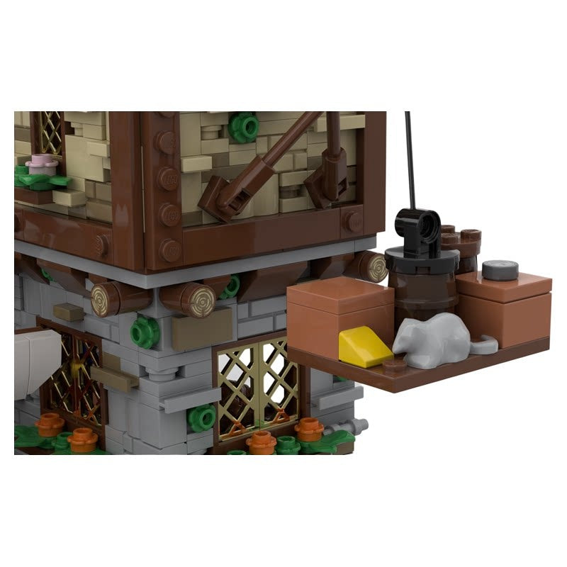 Medieval Harbor Watchtower & Tavern MOC Building Kit - 4