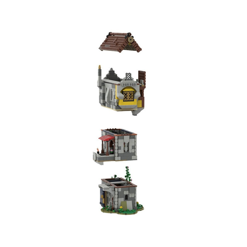 Medieval House MOC Building Kit | Historic Village Architecture Model - 3