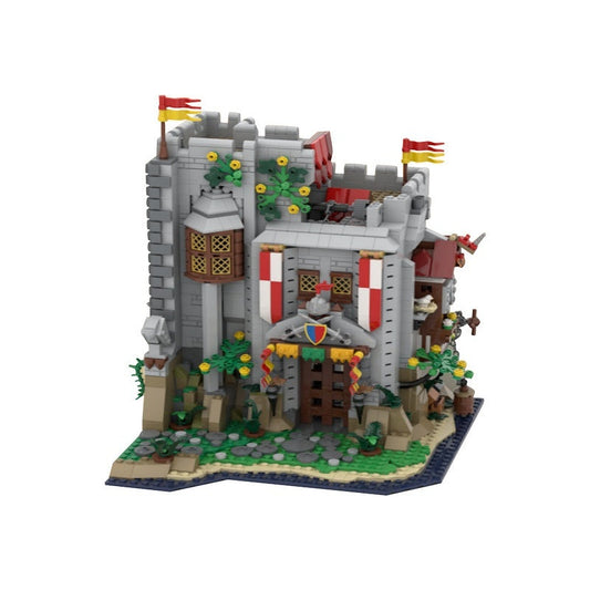 Medieval Lion Knights Gatekeeper Tower MOC Building Kit | Castle Model - 1