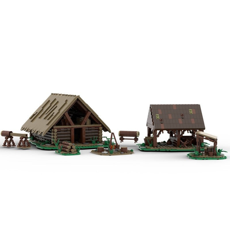 Medieval Logging Camp MOC Building Kit | Woodland Village Architecture - 2