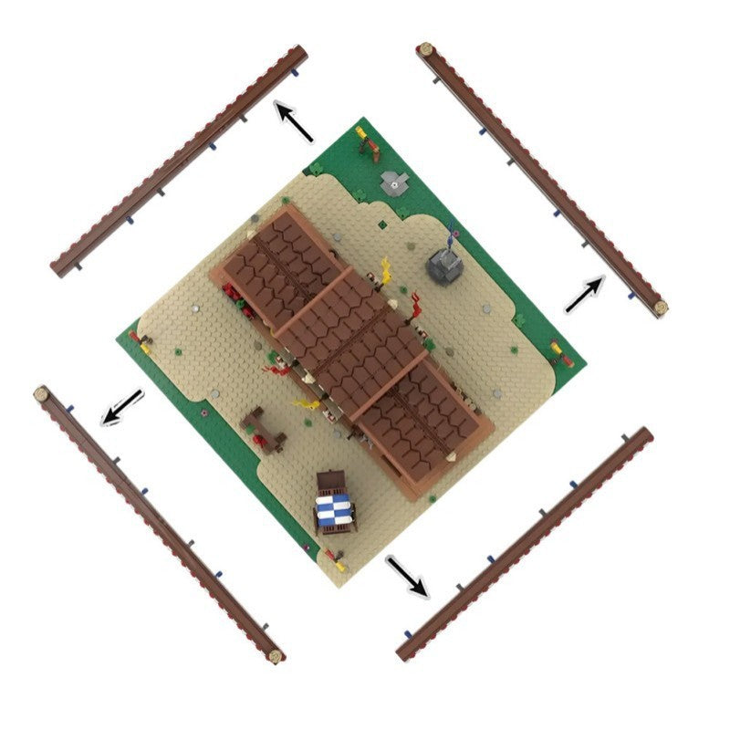 Medieval Market Hall Building Kit | Compatible MOC - 5