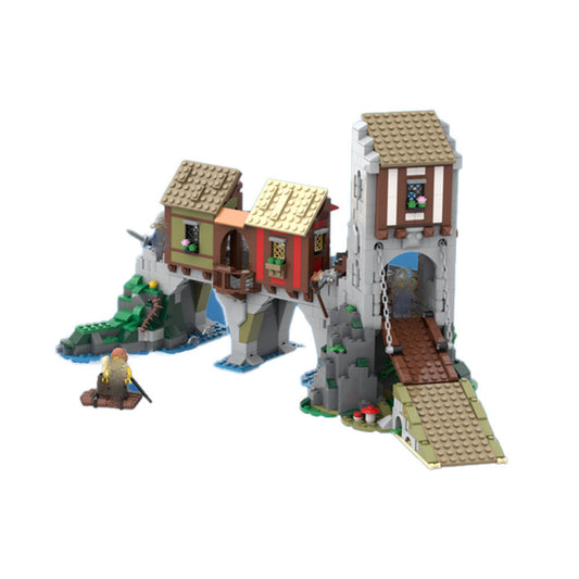 Medieval Merchant's Bridge Building Kit | Expansion for Castle | LEGO-Compatible MOC - 1