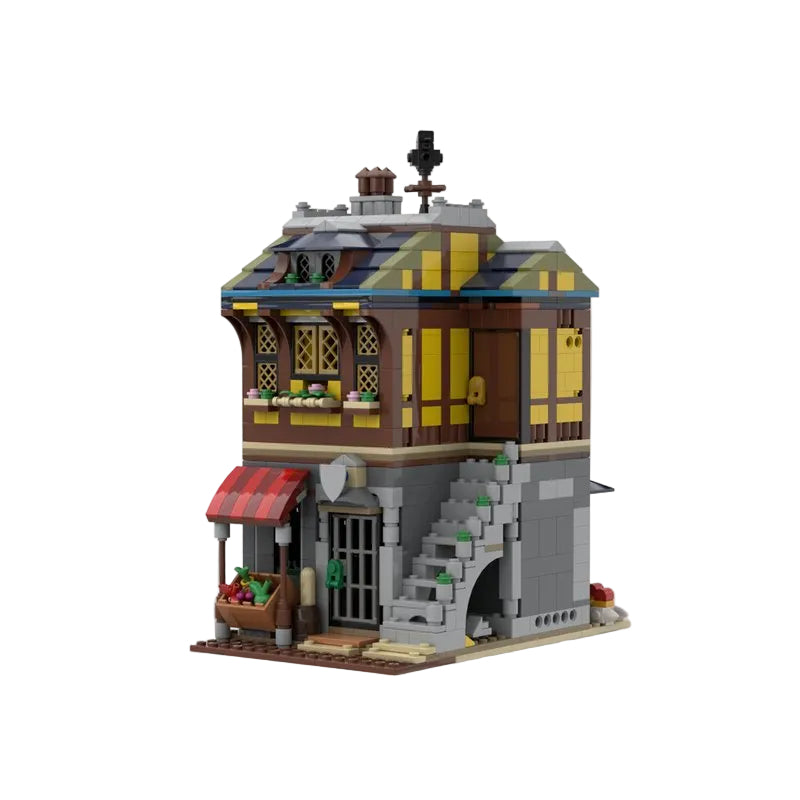 Medieval Merchant's House Building Kit | Compatible MOC - 1