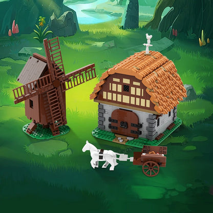 Medieval Mill Village Raid Building Kit | LEGO-Compatible MOC - 1
