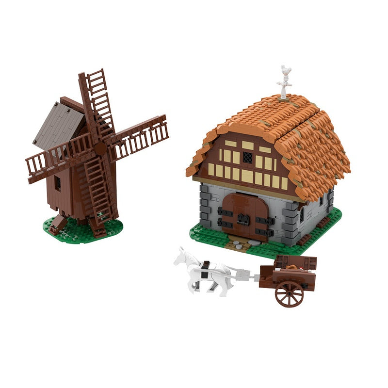 Medieval Mill Village Raid Building Kit | LEGO-Compatible MOC - 2