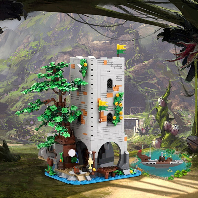 Medieval Riverside Watchtower Fortress MOC Building Kit - 2