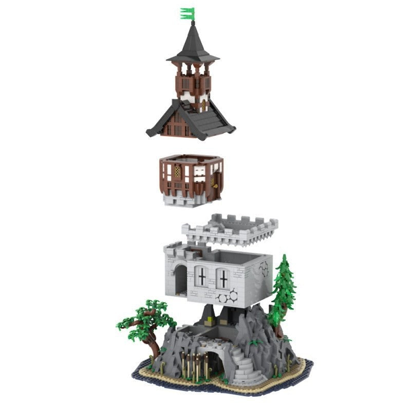 Medieval Rock Tower MOC Architecture Building Kit - 4