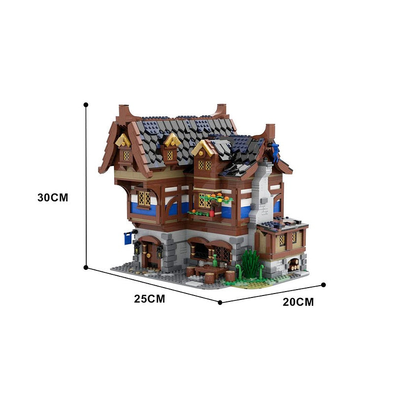 Medieval Tavern & Inn MOC Building Kit | Historic Village Architecture - 7