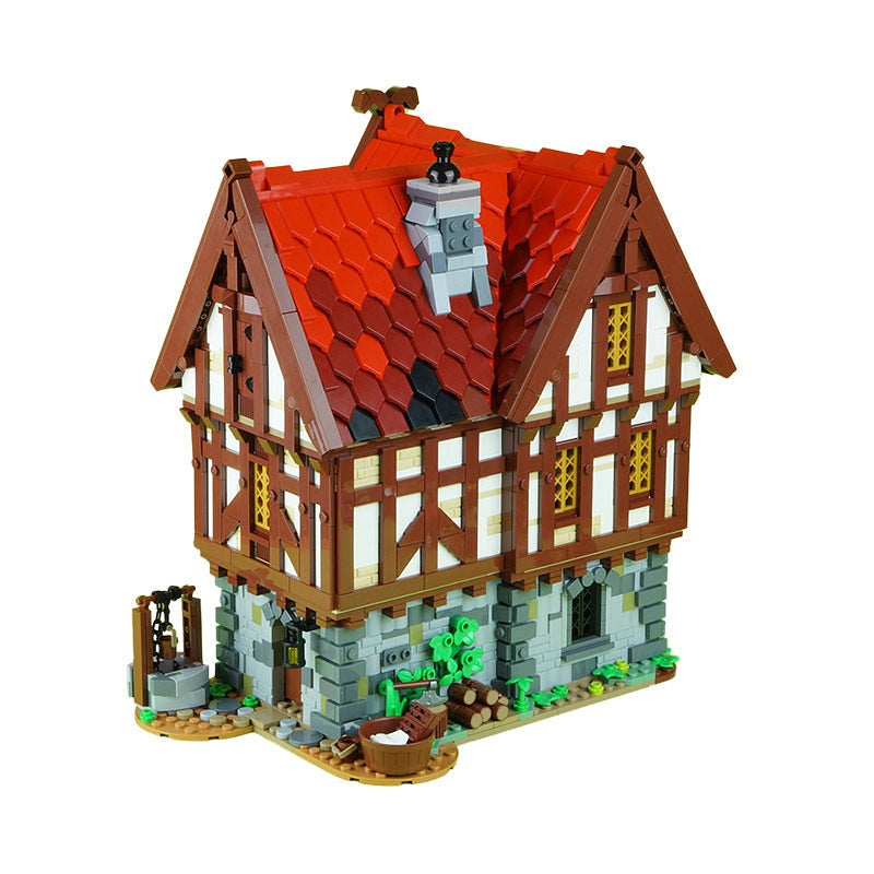 Medieval Tavern MOC Building Kit | Historic Village Inn Architecture - 3