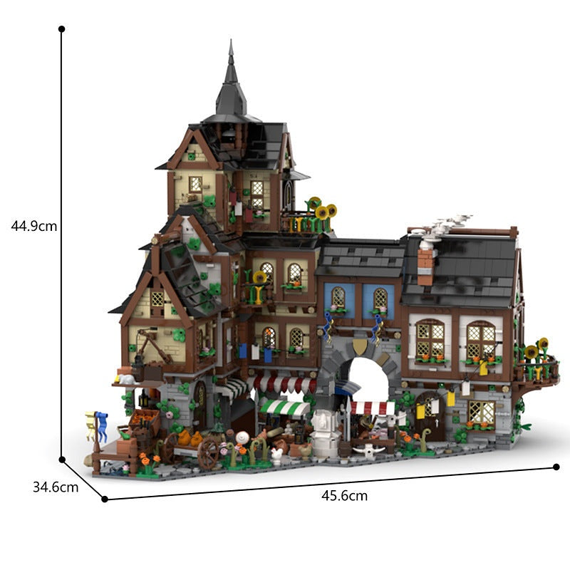Medieval Town Centre MOC Building Kit | Historic Village Architecture - 10