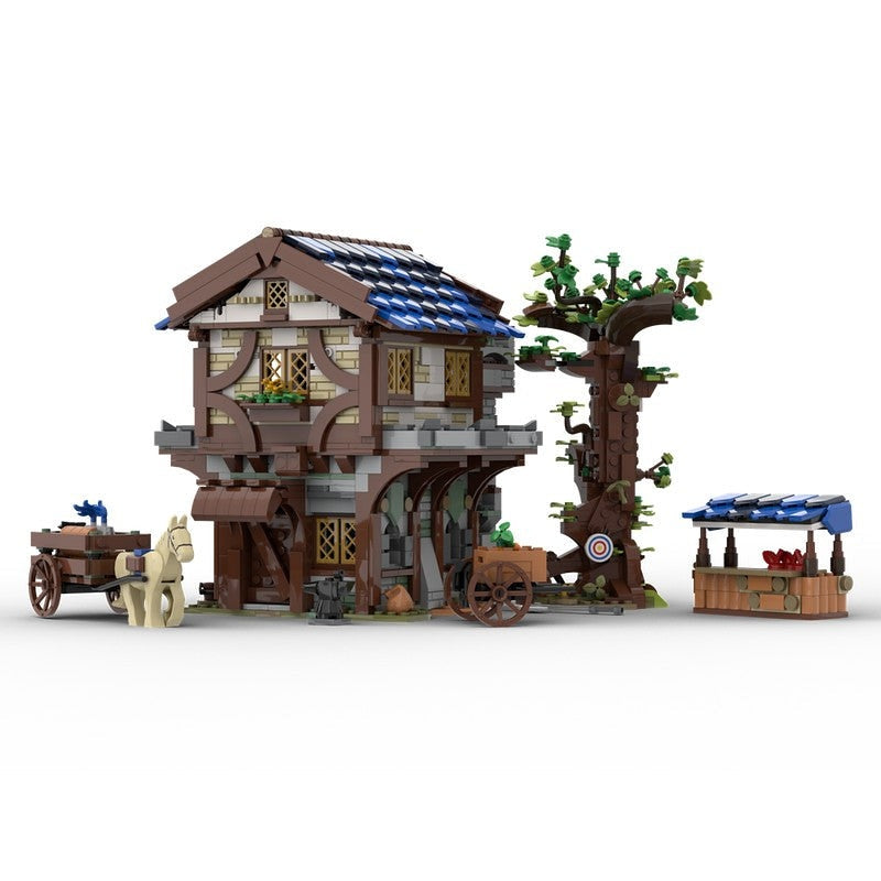 Medieval Town Market MOC Building Kit | Fantasy Village Scene - 2
