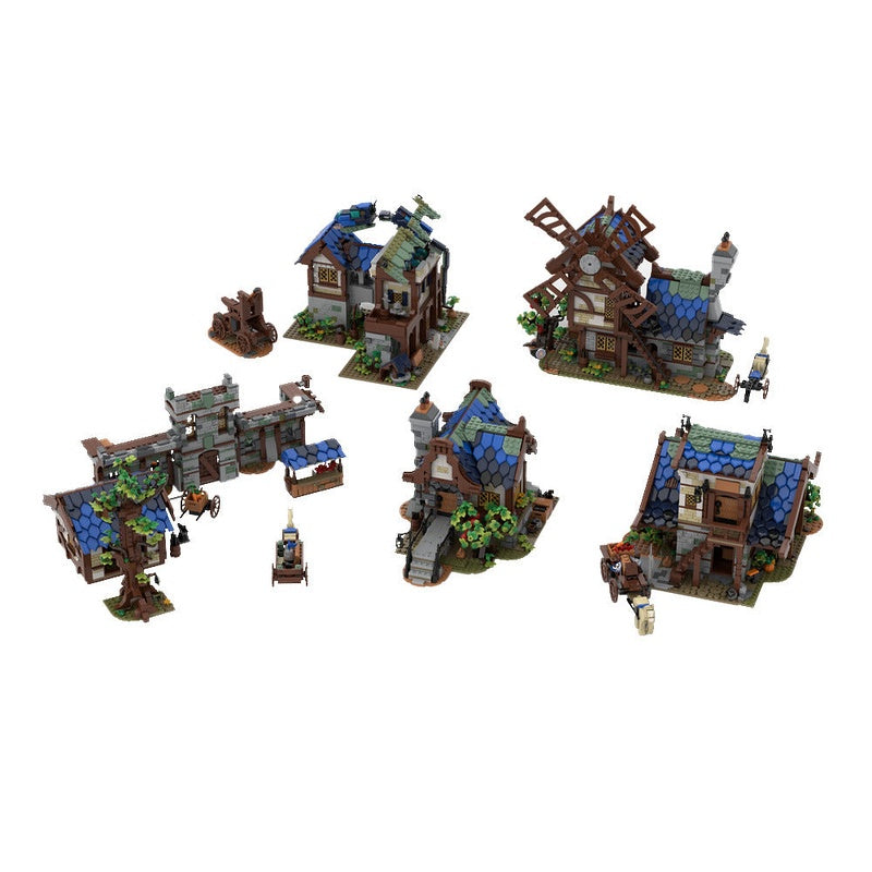 Medieval Town MOC Building Kit | Historic Village Architecture Bundle - 3