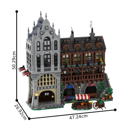 Medieval Town Square Building Kit | LEGO-Compatible MOC - 5