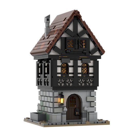Medieval Townhouse MOC Building Kit | Historic Village Architecture Model - 1
