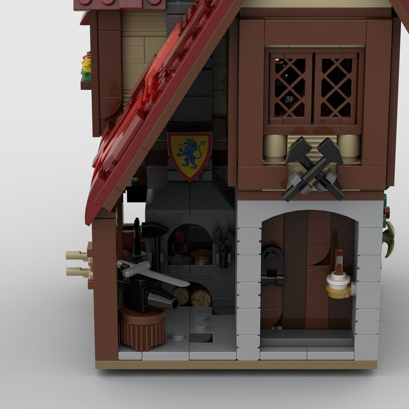 Medieval Village Blacksmith MOC Building Kit | Forge Workshop - 2
