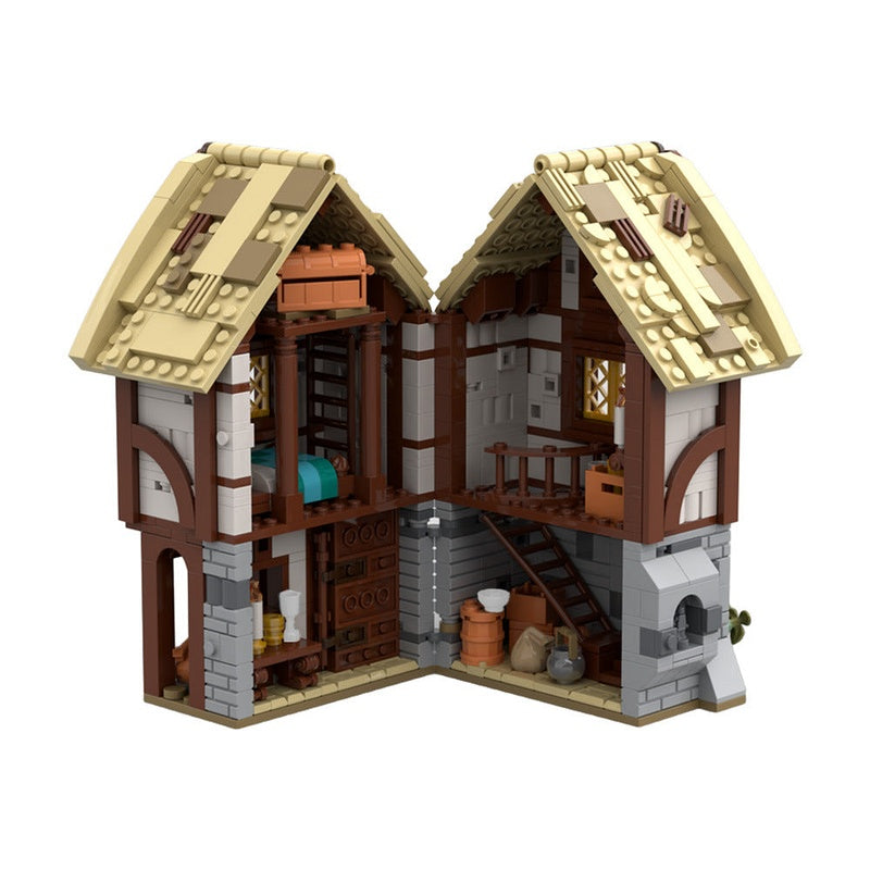 Medieval Warehouse MOC Building Kit | Historic Village Storage House - 6