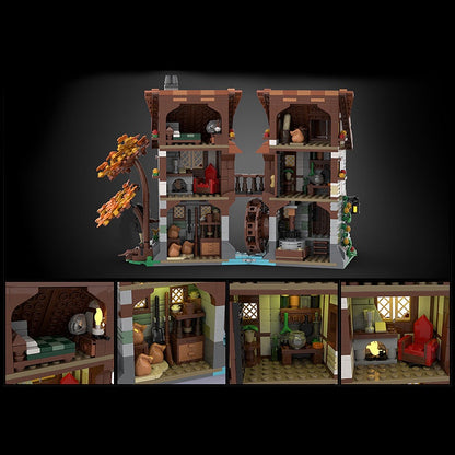 Medieval Watermill MOC Building Kit | Historic Village Architecture - 2
