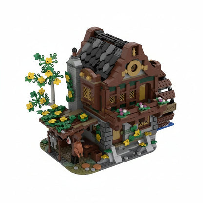 Medieval Watermill MOC Building Kit | Historic Village Architecture - 5