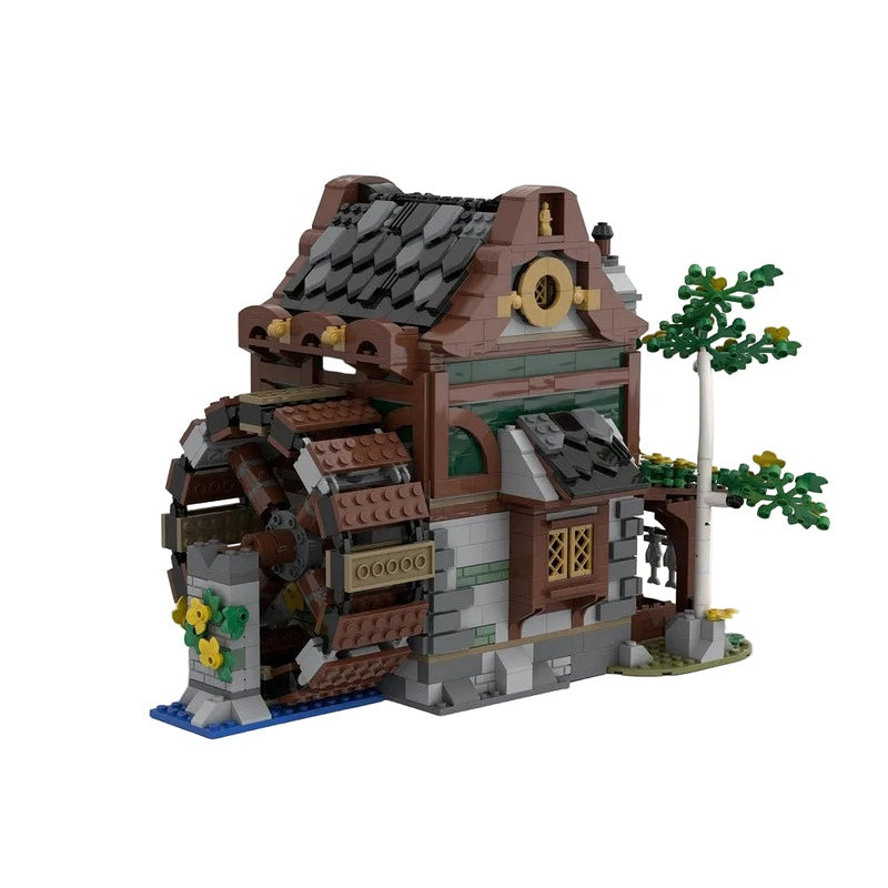Medieval Watermill MOC Building Kit | Historic Village Architecture - 6