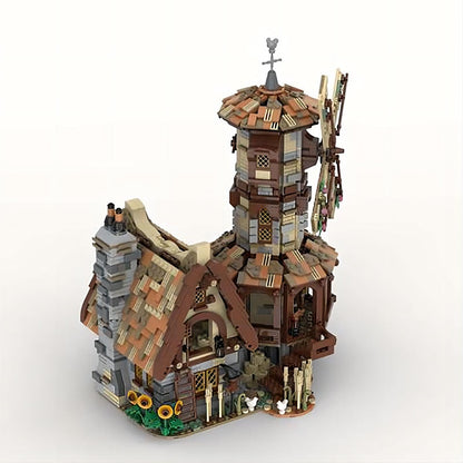 Medieval Windmill & Farmer Barn MOC Rural Architecture Building Kit - 3
