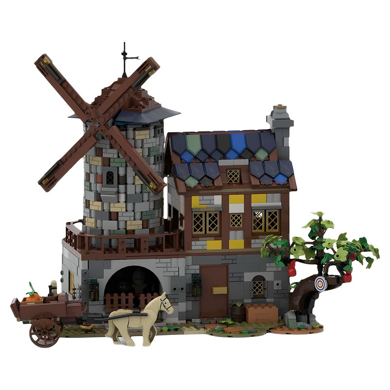Medieval Windmill & Farmhouse MOC Building Kit - 1
