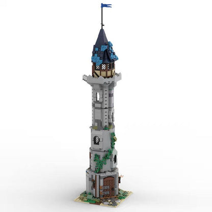 Medieval Wizard's Tower Blue Spire MOC Building Kit - 1