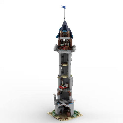 Medieval Wizard's Tower Blue Spire MOC Building Kit - 2