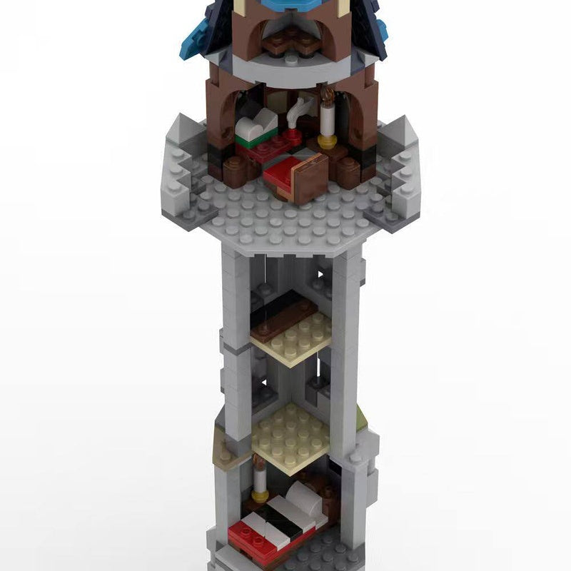 Medieval Wizard's Tower Blue Spire MOC Building Kit - 3