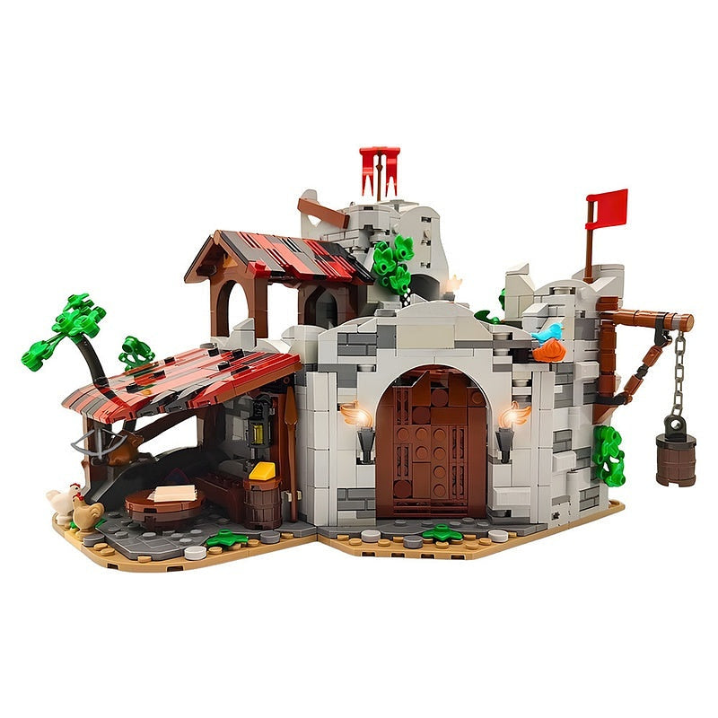 Medieval Wolf Den Fortress MOC Fantasy Castle Building Kit - 1