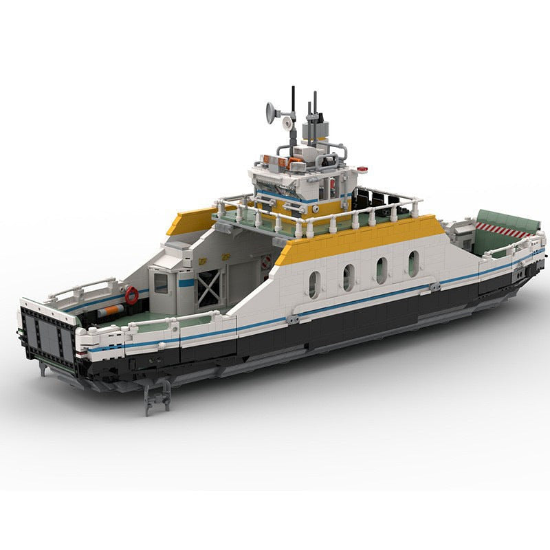 Medium Car Ferry MOC Building Kit - Custom Maritime Transport Construction Model - 1