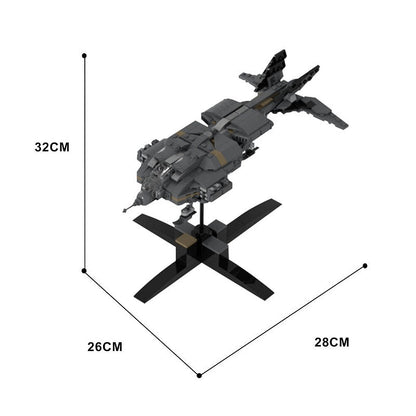 Micro Alien Utility Dropship MOC Flying Vehicle Building Kit - 4