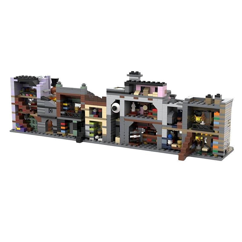Micro Magic Alley Wizarding Street Building Kit | LEGO-Compatible MOC - 1