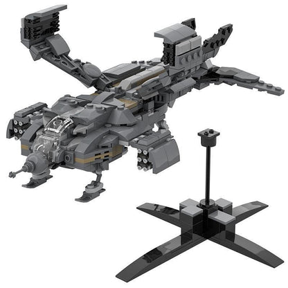 Micro Space Gunship Dropship Lander MOC Building Kit - 1