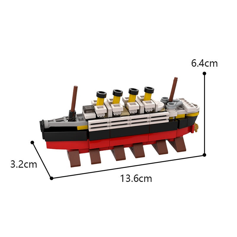 Micro Titanic MOC Historical Ship Building Kit | Mini Ocean Liner Model - 3