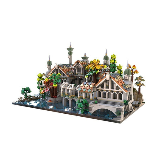 Microscale Elven Valley Sanctuary MOC Building Kit | Fantasy Diorama - 1
