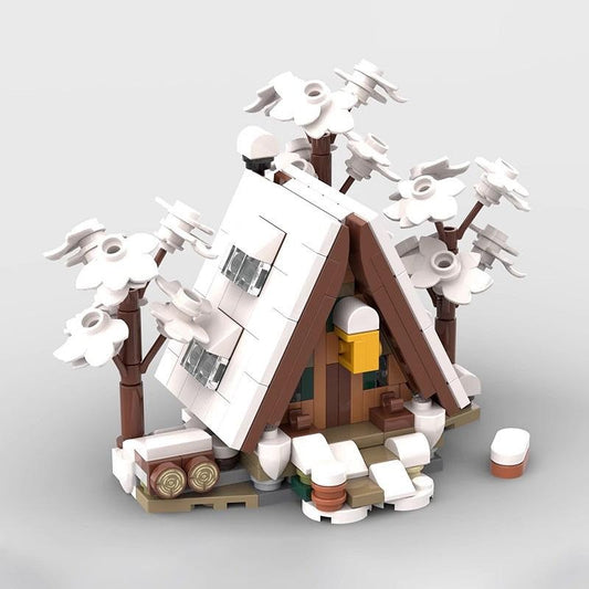 Mini A-Frame Cabin MOC Building Kit | Rustic Woodland House Model - 1