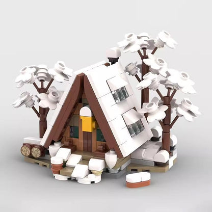 Mini A-Frame Cabin MOC Building Kit | Rustic Woodland House Model - 3
