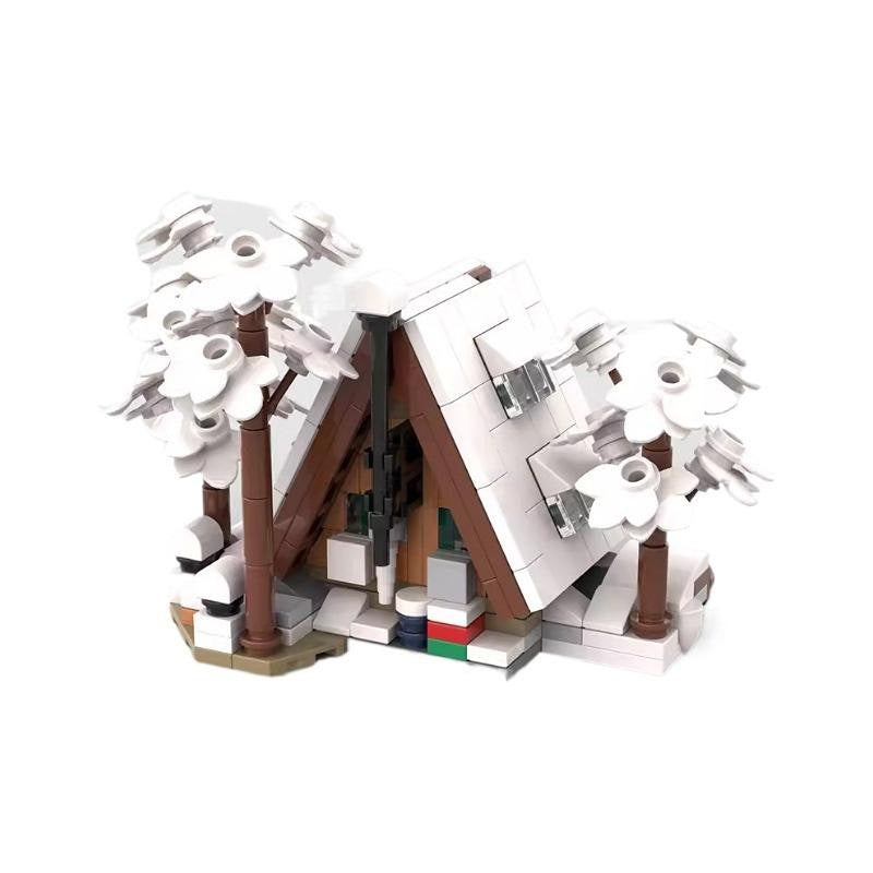 Mini A-Frame Cabin MOC Building Kit | Rustic Woodland House Model - 5
